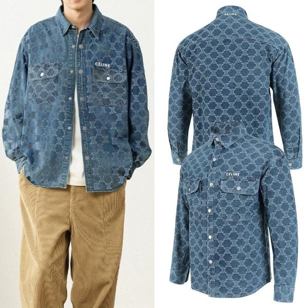 셀** 트리오페 멀티자수 데님 셔츠