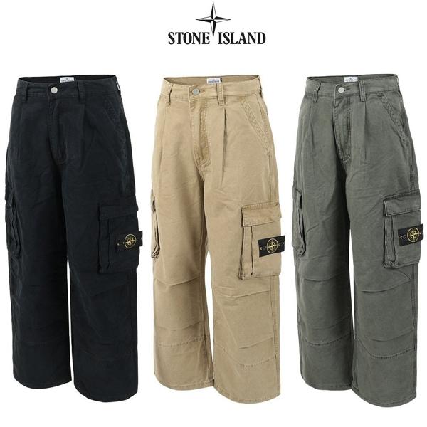 스* 워시드코튼 카고와이드 팬츠