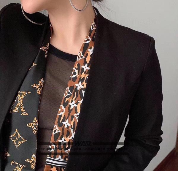 루* 레오파드 양면 방도 스카프