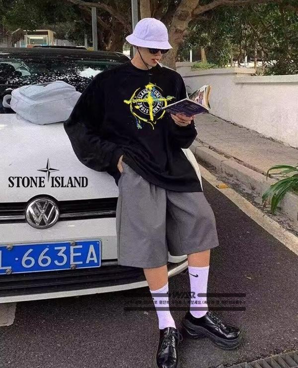 스* 십자가 페인트 디자인 긴팔티셔츠 (시보리없음)