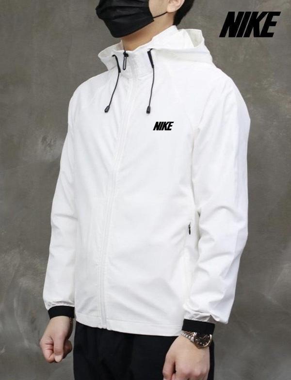 나** 후드 우븐 재킷 바람막이