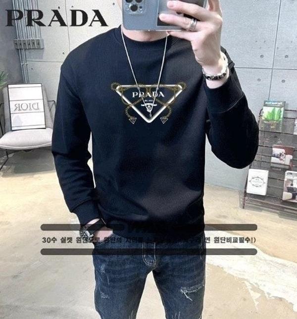 프** 사슬 고길 패턴 삼각로고 맨투맨