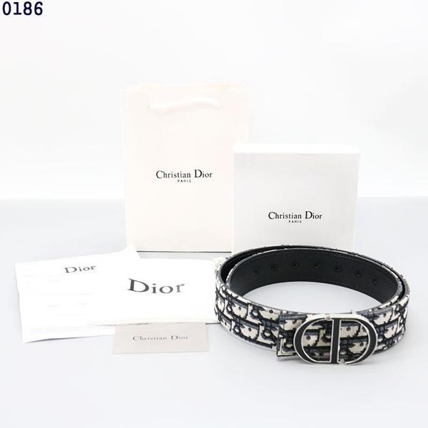 디* CD 오블리크 자카드 리버서블 레더 벨트