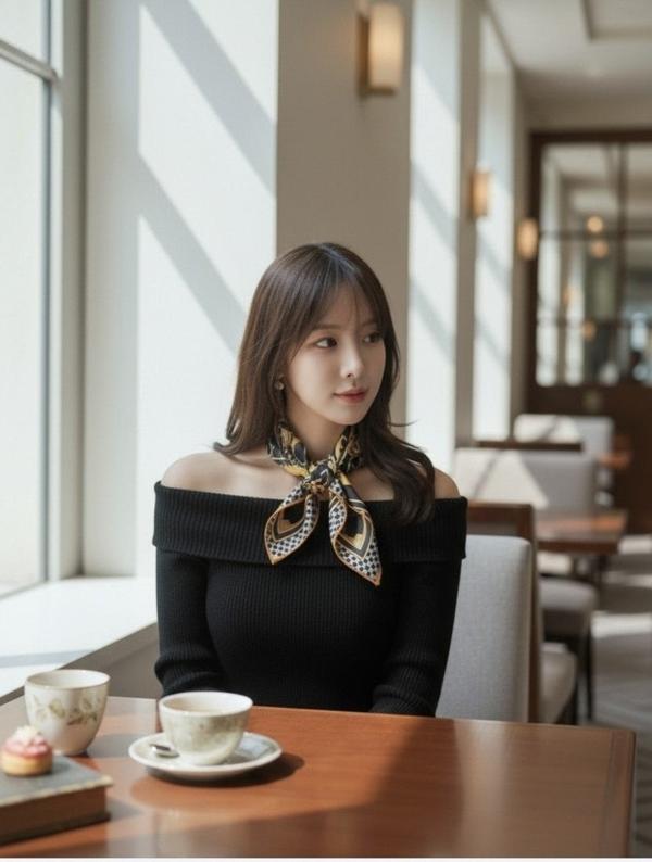 에*** 홀스 도트 캐릭 스카프