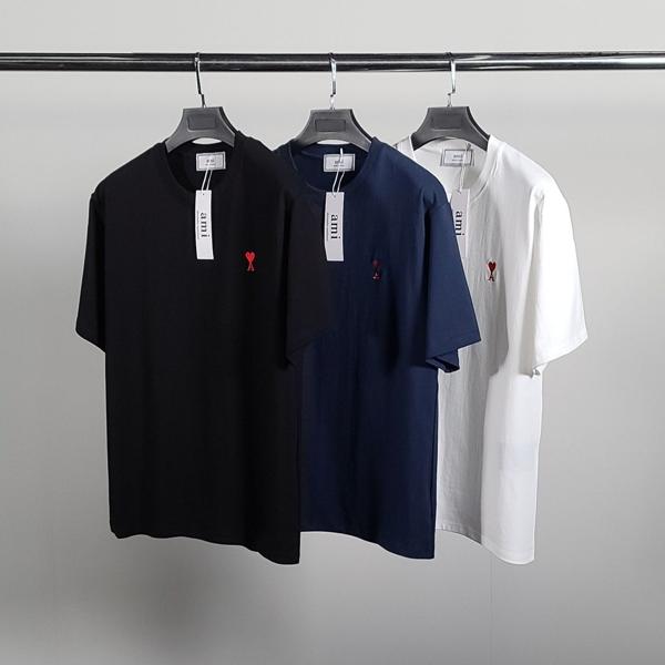 아* 스몰하트자수 코튼 반팔티