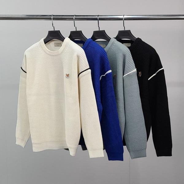 메* 키츠네 폭스헤드 라인 와플 니트