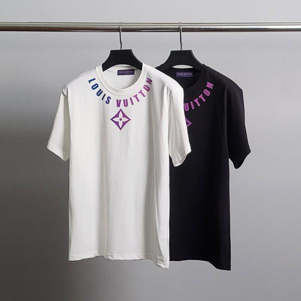 루* 넥글래스 코튼 반팔티