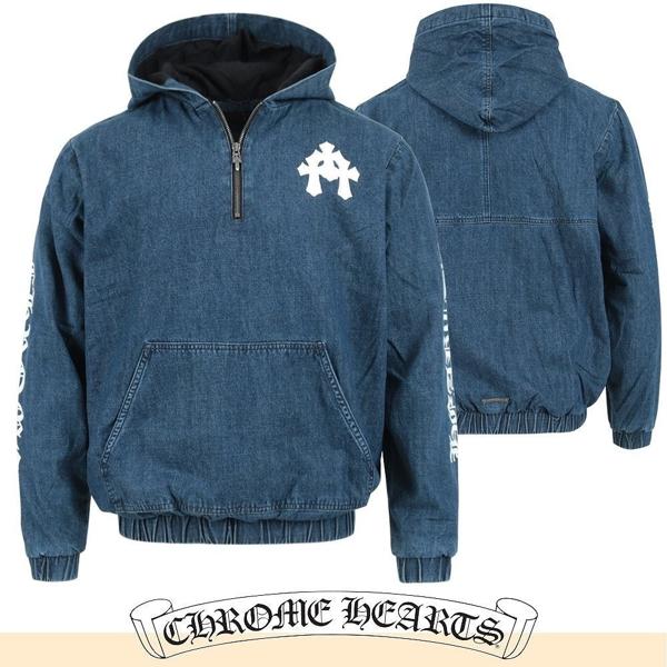 크* 레더 패치 오픈 집업