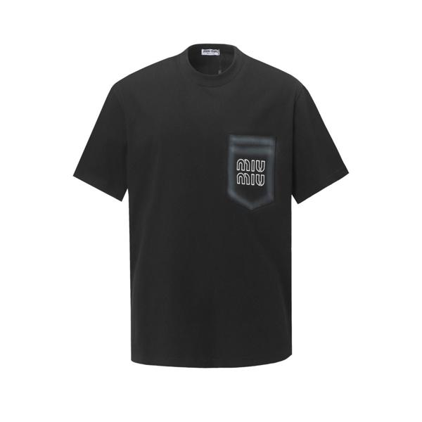 미*** 로고 라운드 티셔츠