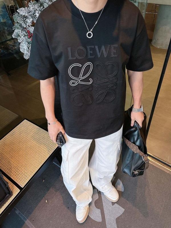 로** 배색 애너그램 자수 티셔츠