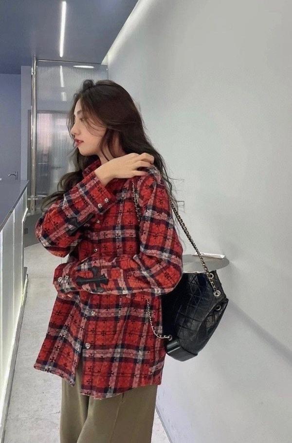 크* 십자가 패치 버튼 자가드 체크셔츠수입최고급(남녀공용)