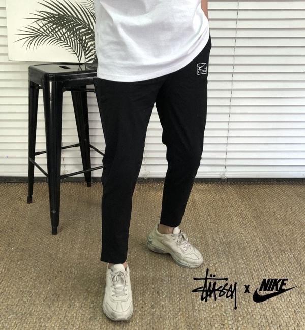 나** X 스** 린넨 워시드 플리스 밴딩팬츠