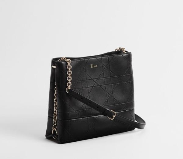 디* 트리아농 체인 백 블랙 플랫 매크로까나쥬 램스킨