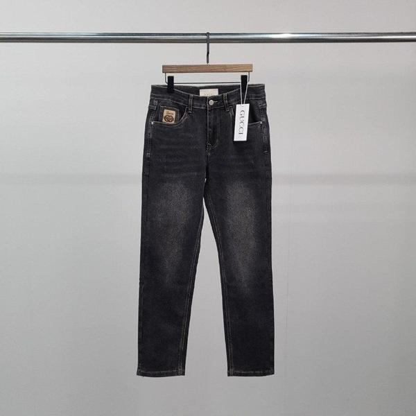 구* 포켓 로고자수 흑청바지