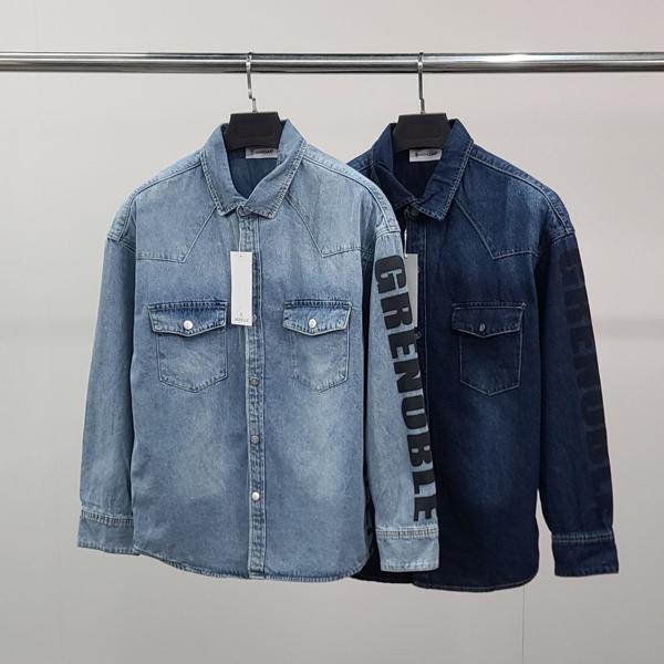 그래노블 레터링 데님 자켓
