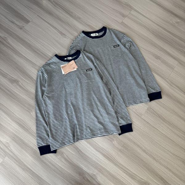 미*** 스트라이프 로고패치 저지 롱슬리브  수입