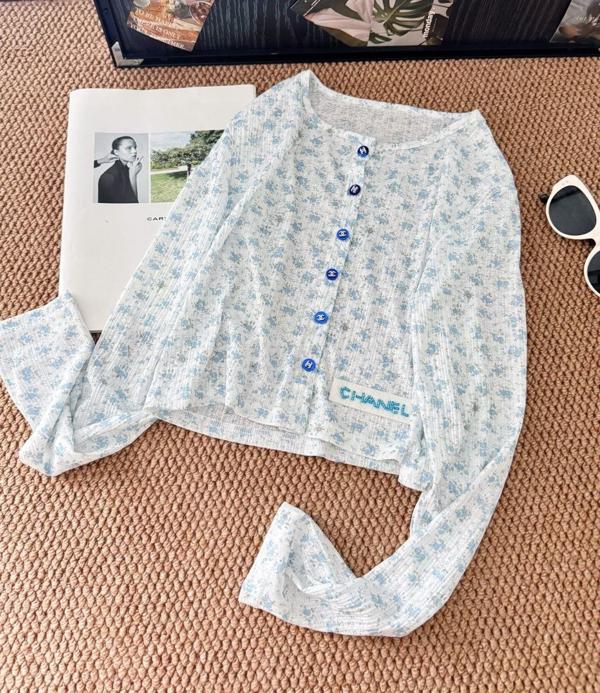 샤* 블루플라워 가디건  수입