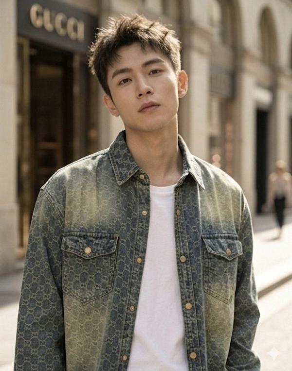 구* 로고 워싱 데님 자켓