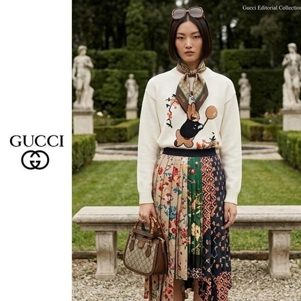 구* 래빗 자수니트