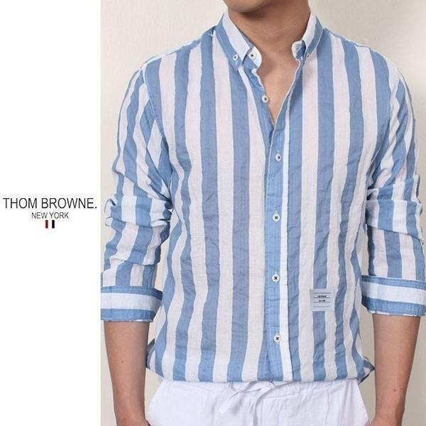 톰* 댄디 스트라이프 워싱 린넨셔츠