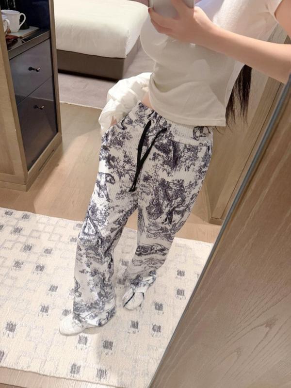 디* 애니멀 프린트 골지 팬츠