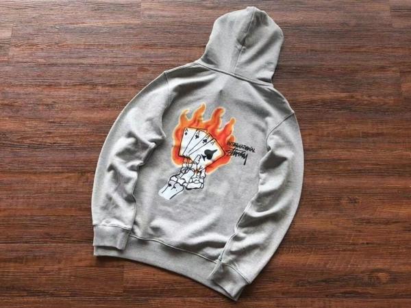 스** 포커 불꽃 후드티