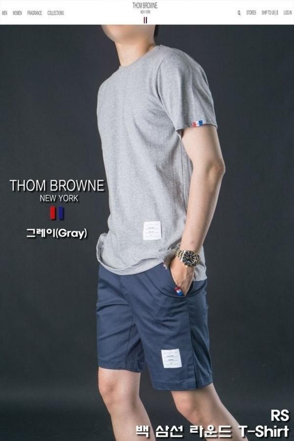 톰* 백 삼선 라운드 TShirt