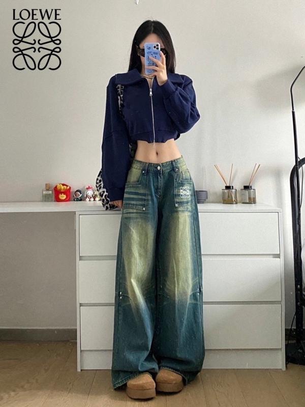 로** 리벳 오일워싱 데님 팬츠