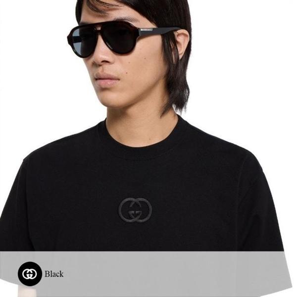 구* Interlocking G 자수 코튼 티셔츠