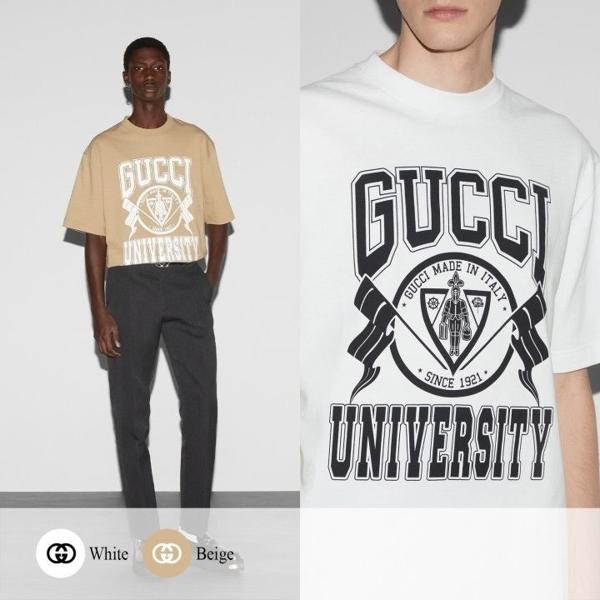 구* 유니버시티 프린트 티셔츠