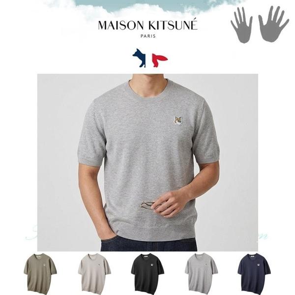 메* 키츠네 쿨 라운드 반팔 니트