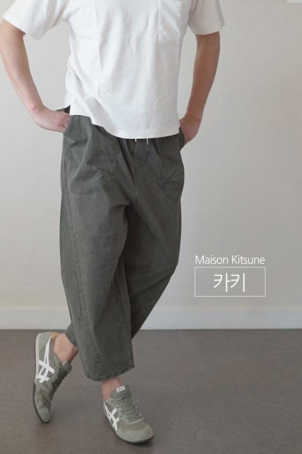 메* 키츠네 벌룬핏 크롭팬츠