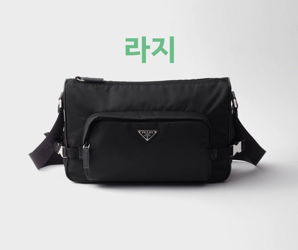 프** 라지 리나일론 및 사피아노 가죽 숄더백