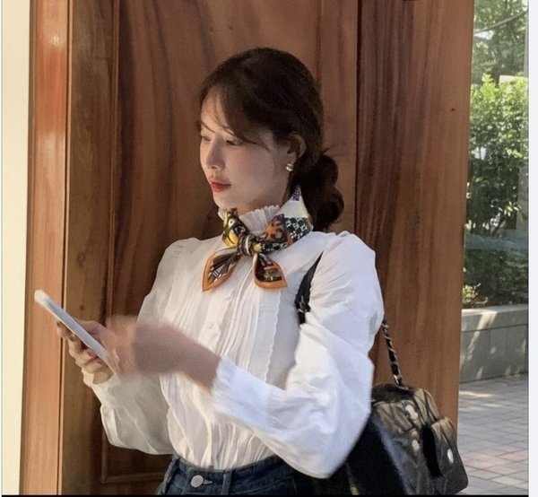 루* 오렌지퍼플 실크 방도