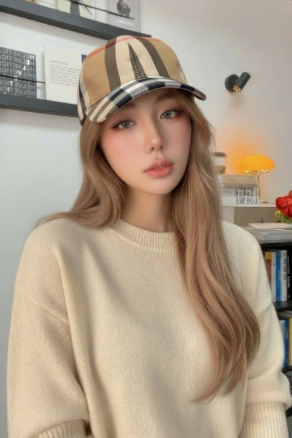버** 자이언트 체크 코튼 볼캡 ✔수입