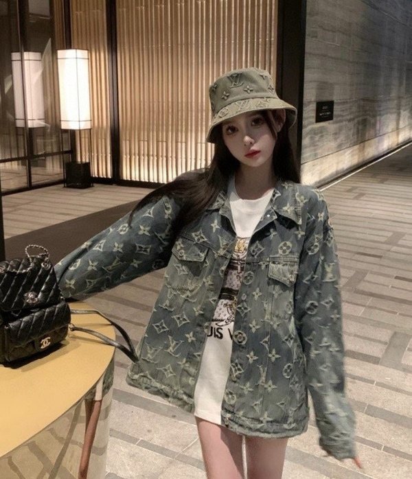 루* 인디고 모노그램 엠보 워싱 버킷햇 ✔수입