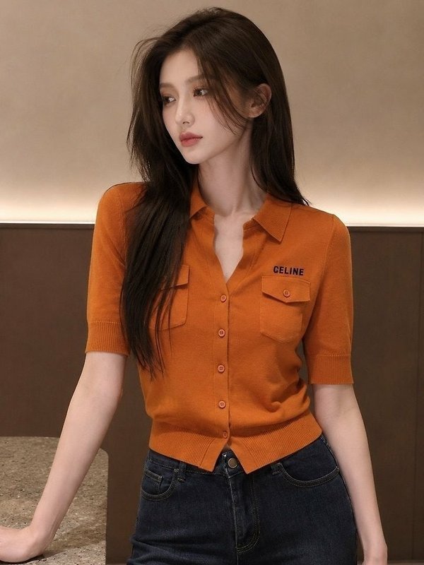 셀** 포켓 카라셔츠 니트 가디건