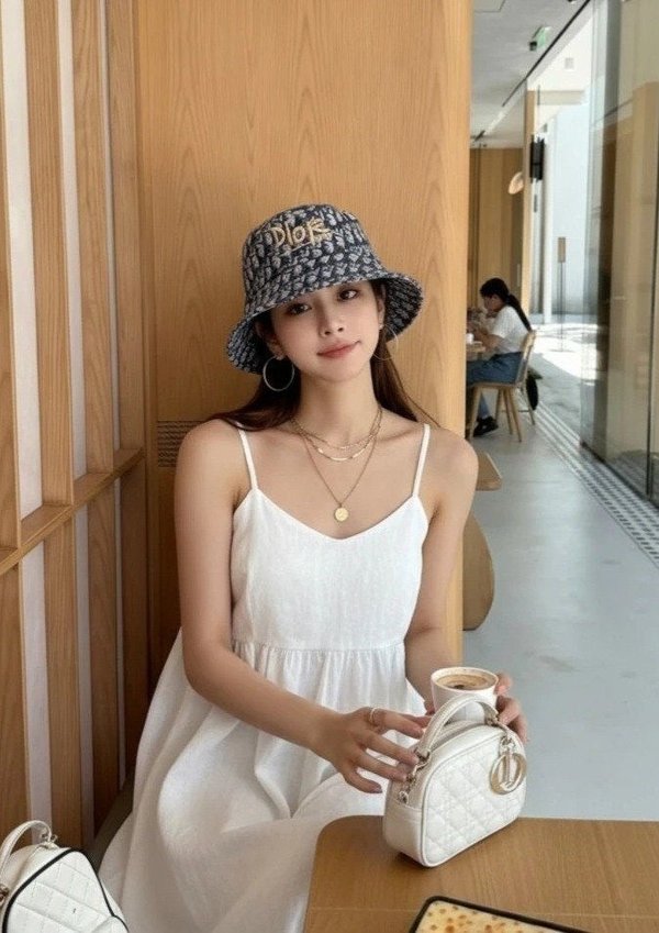 디* 오블리크 자가드 버킷햇 ✔수입