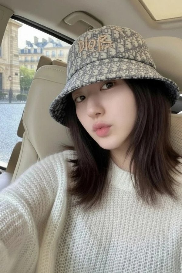 디* 오블리크 자가드 버킷햇 ✔수입
