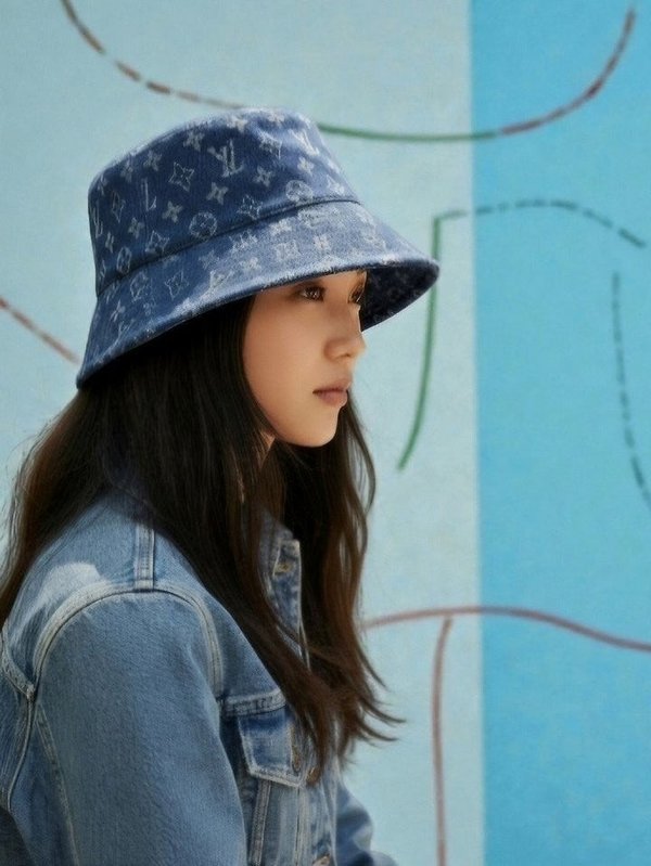 루* 모노그램 데님 자가드 버킷햇 ✔수입
