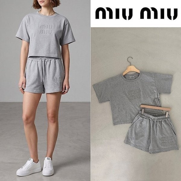 미*** 레터링 로고 크롭 셋업 ☆여성용☆