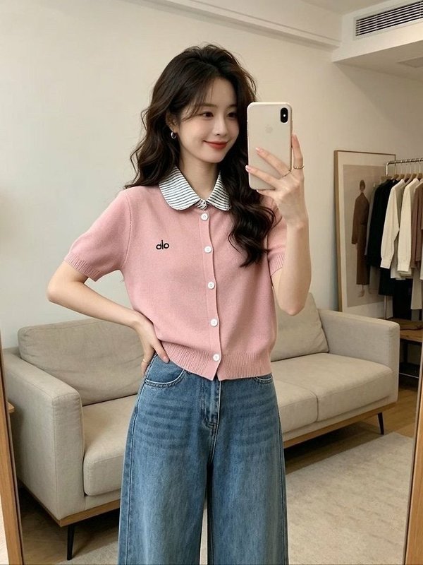 알* 셔츠카라 자수 가디건