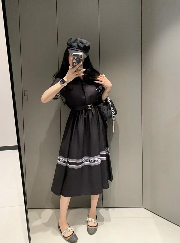 디* 플레어 미디 셔츠 드레스