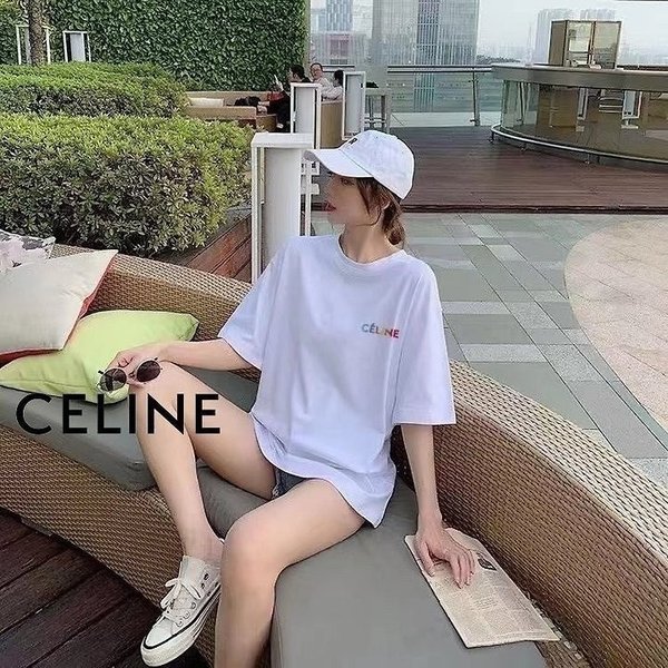 셀** 비비드 백 로고 티셔츠