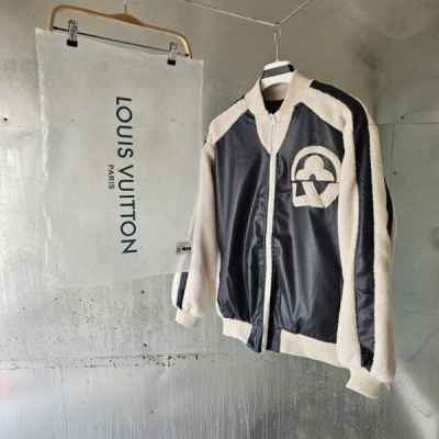 루* 플라워 믹스 레더 테디 바시티 자켓