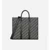 디* EastWest 토트백 베이지  블랙 Oblique 자카드 블랙 그레인 송아지 가죽