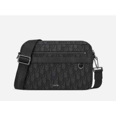 디* 사파리 맥시 메신저 백 ㅡ블랙 Dior Oblique 자카드 풀박스