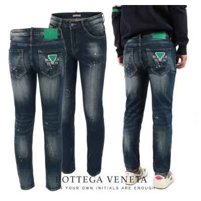 보** 가죽로고 페인트워싱 슬림진