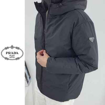 프** 남성 삼각 로고 후드 패딩 [고급]