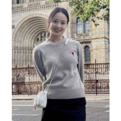 아* 스몰체인 레드하트 울캐시 라운드니트 수입풀(남녀공용)